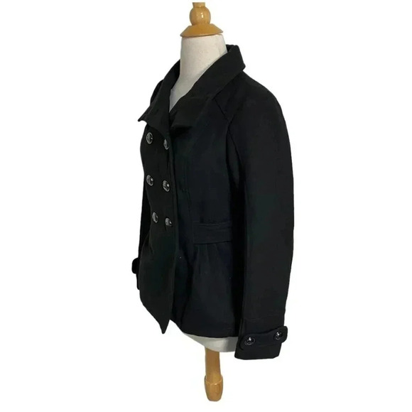 Pink Envelope M black double breasted fitted jacket w/peplum back coat - Picture 7 of 9